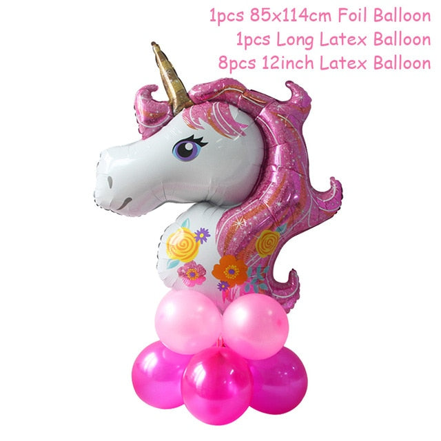 Unicorn Birthday Party Decors Disposable Tableware Kit