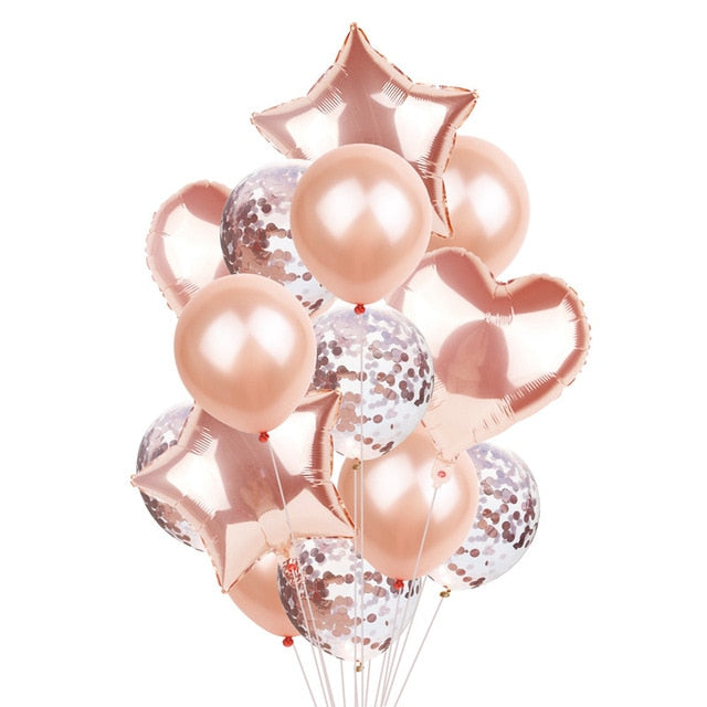 Multi Confetti Balloon Happy Birthday Party Balloons Rose Gold Helium Ballons Boy Girl Baby Shower Party Supplies