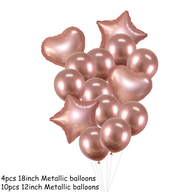 Multi Confetti Balloon Happy Birthday Party Balloons Rose Gold Helium Ballons Boy Girl Baby Shower Party Supplies
