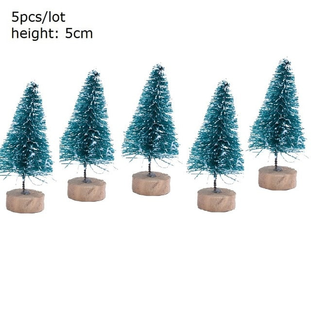 5pcs Mini Christmas Tree Fake Pine Trees DIY Colorful Xmas Photo Prop for Christmas Party Table Decoration New Year Home Decor