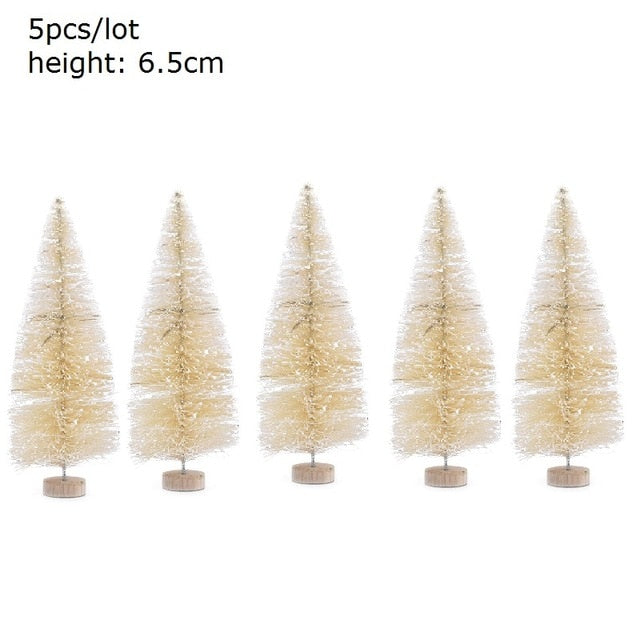 5pcs Mini Christmas Tree Fake Pine Trees DIY Colorful Xmas Photo Prop for Christmas Party Table Decoration New Year Home Decor