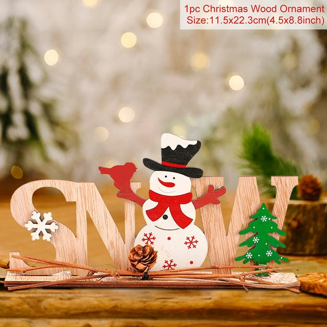 QIFU Xmas Noel Wooden Christmas Ornaments Merry Christmas Decor for Home 2020 Navidad Cristmas Decor Xmas Gifts New Year 2021