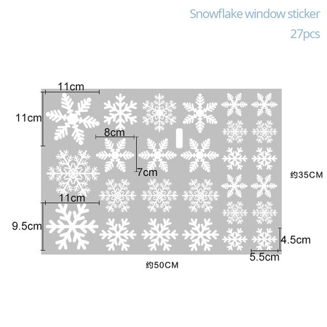 27Pcs Christmas Snowflake Window Sticker Christmas Wall Stickers Room Wall Decals Christmas Decorations for Home New Year 2021
