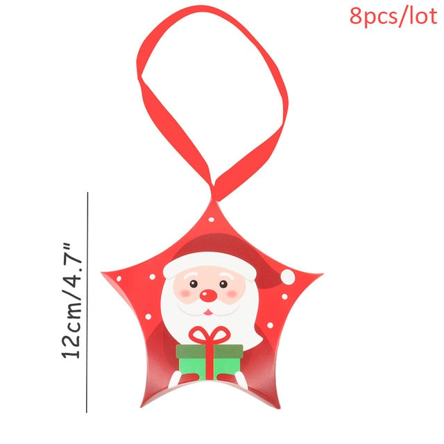 WEIGAO Merry Christmas Candy Box Bag Christmas Santa Snowman Gift Box Paper Box Gift Bag Container Supplies Navidad Kerst 2019