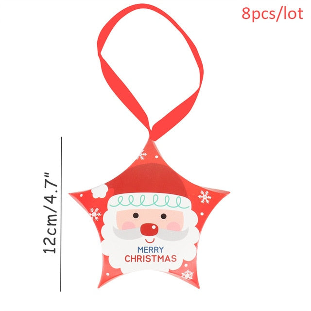 WEIGAO Merry Christmas Candy Box Bag Christmas Santa Snowman Gift Box Paper Box Gift Bag Container Supplies Navidad Kerst 2019