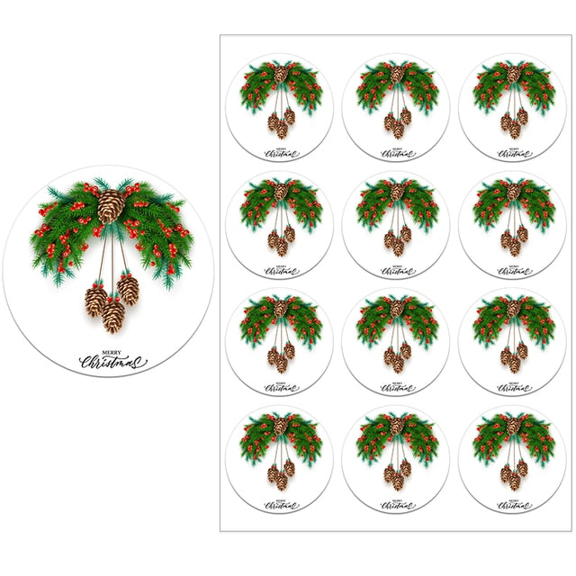 Merry Christmas Decor Stickers Santa Deer Packaging Multiple Seals Sticker Labels for Envelope New Year Party Xmas Decor Gifts