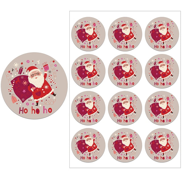 Merry Christmas Decor Stickers Santa Deer Packaging Multiple Seals Sticker Labels for Envelope New Year Party Xmas Decor Gifts