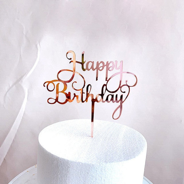 Ins New Happy Birthday Acrylic Cake Topper