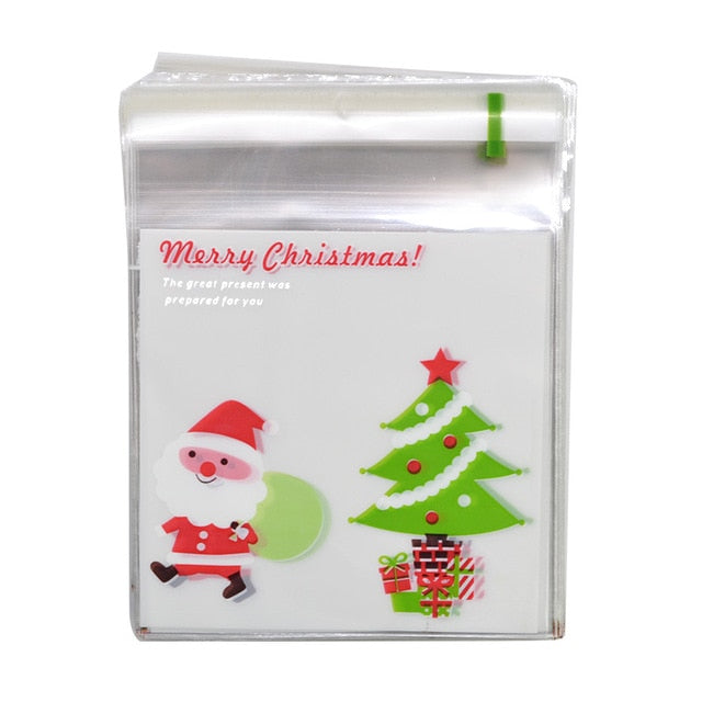 50pcs 10x10cm Christmas Candy Bags Cute Pumpkin Ghost Gift Bag For Cookies Snack Food Packing Christmas Party Decor Supplies