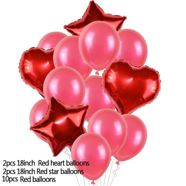 Heart Star Foil Balloon 12inch Confetti Latex Balloons Wedding Party Decoration Kid Children Birthday Supplies