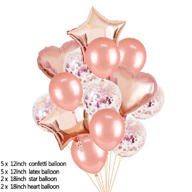 Heart Star Foil Balloon 12inch Confetti Latex Balloons Wedding Party Decoration Kid Children Birthday Supplies
