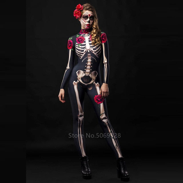 Skeleton Rose Sexy Women Halloween